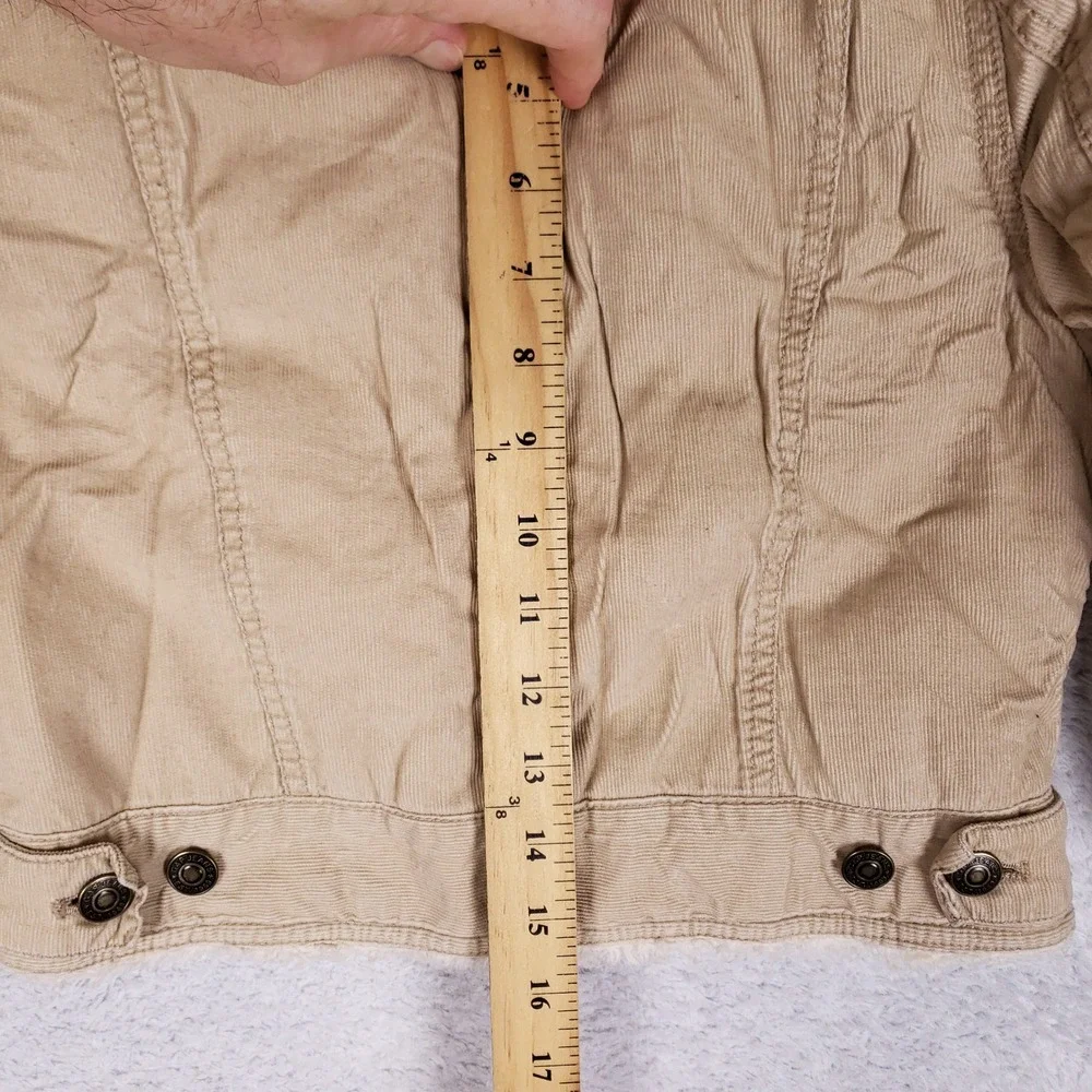 Gap Corduroy Sherpa Jacket Kids S 6 7 Embroidered Trucker Coat Beige Cozy